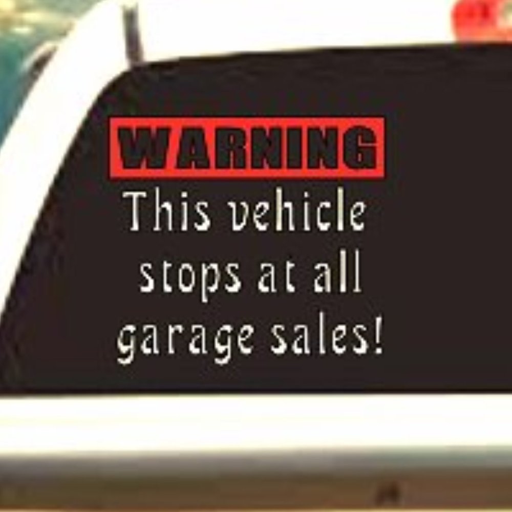Warning Garage sales window decal (2pk)